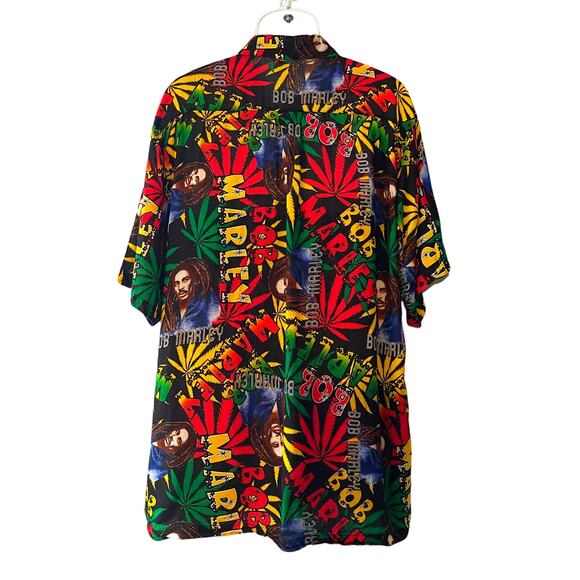 Bob Marley Marijuana Leaf Rasta 4:20 Jamaica Aloha Shirt Size 3XL (runs small) - Picture 3 of 4